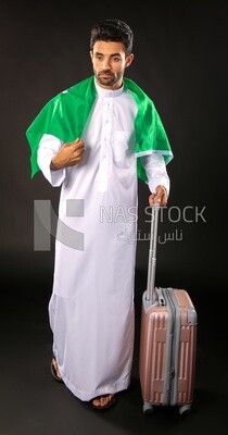 A saudi man on a black background