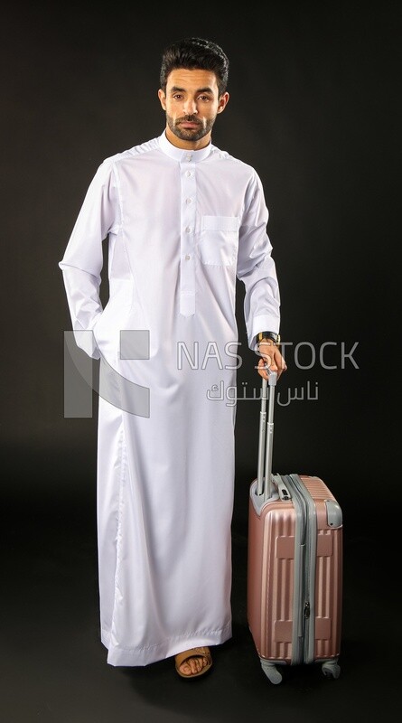 A saudi man on a black background