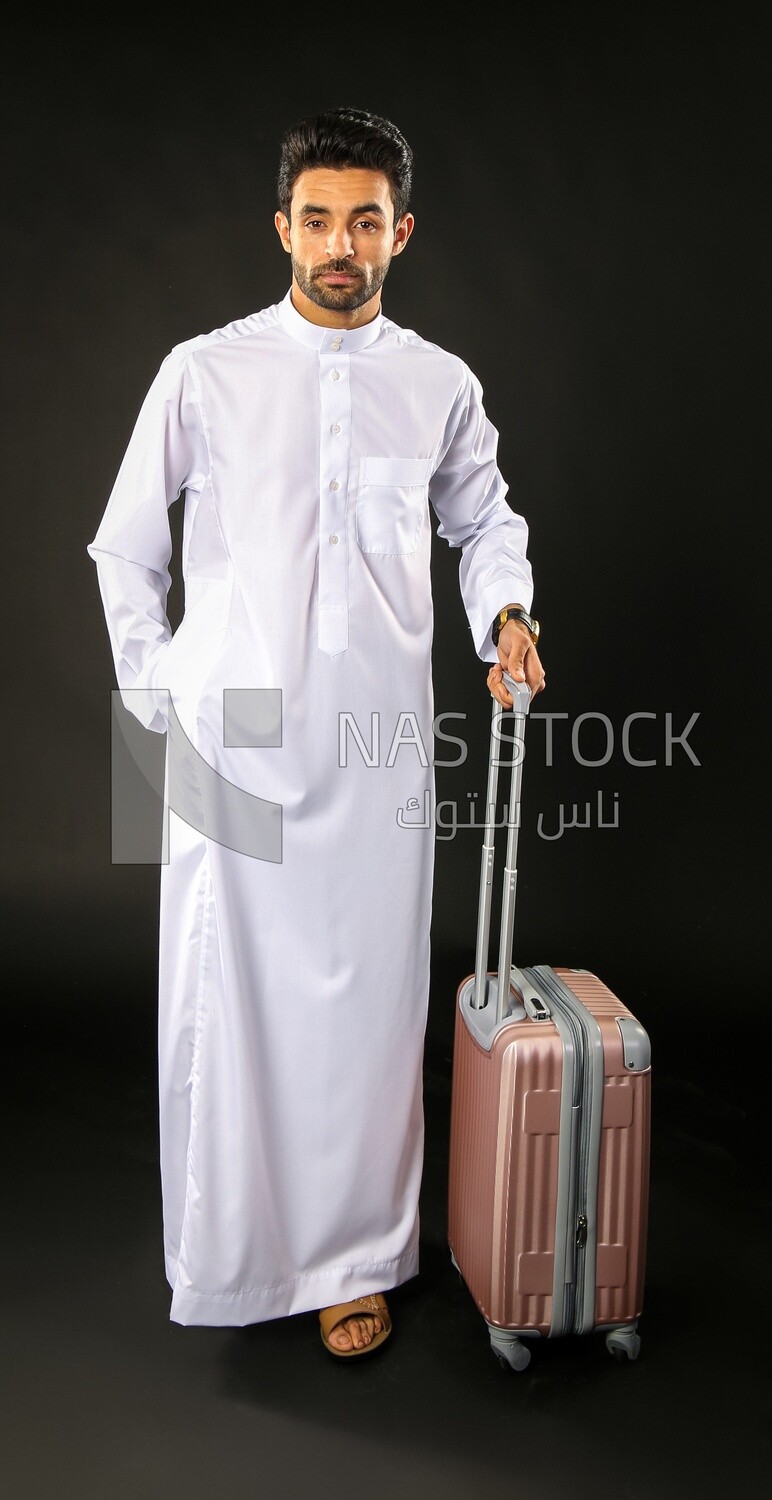 A saudi man on a black background