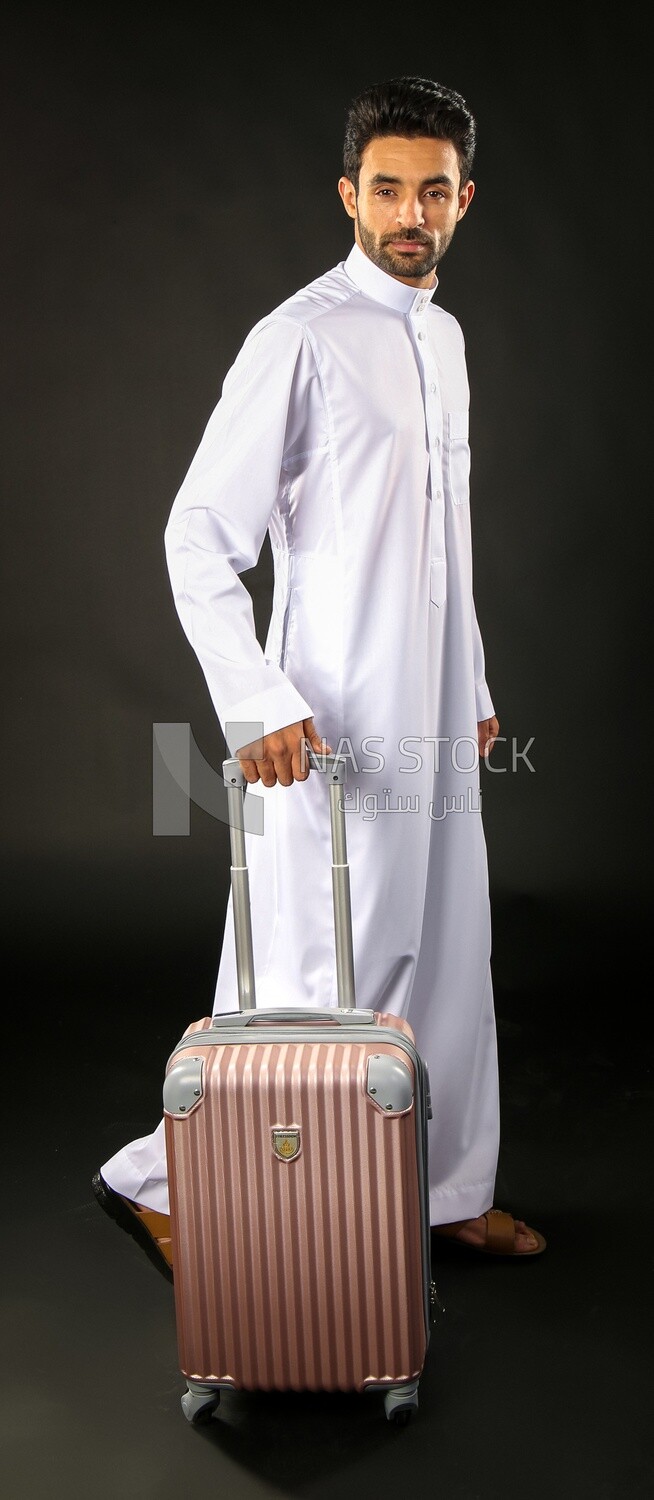 A saudi man on a black background