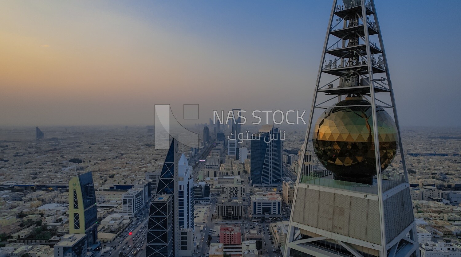 Al Faisaliah tower during the sunset - in Riyadh