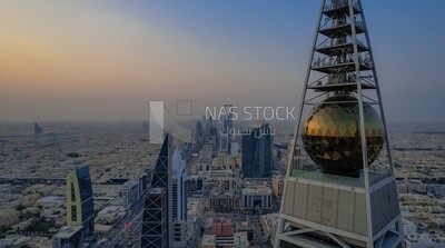 Al Faisaliah tower during the sunset - in Riyadh