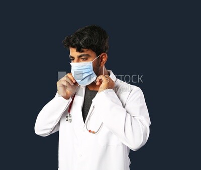 A man doctor with a stethoscope