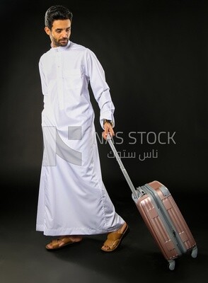 A saudi man on a black background