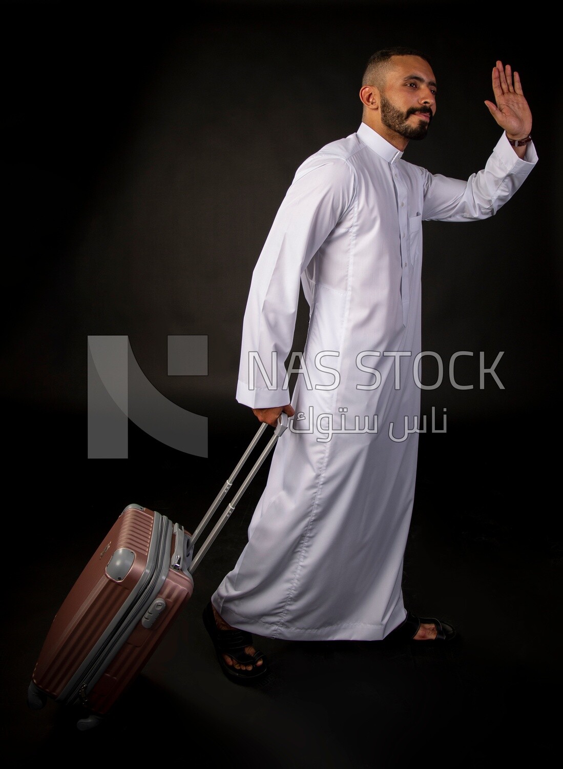 A saudi man on a black background