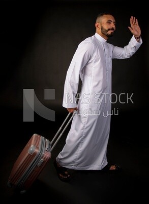 A saudi man on a black background