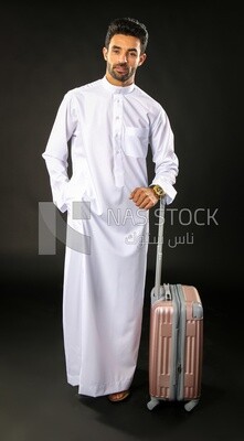 A saudi man on a black background
