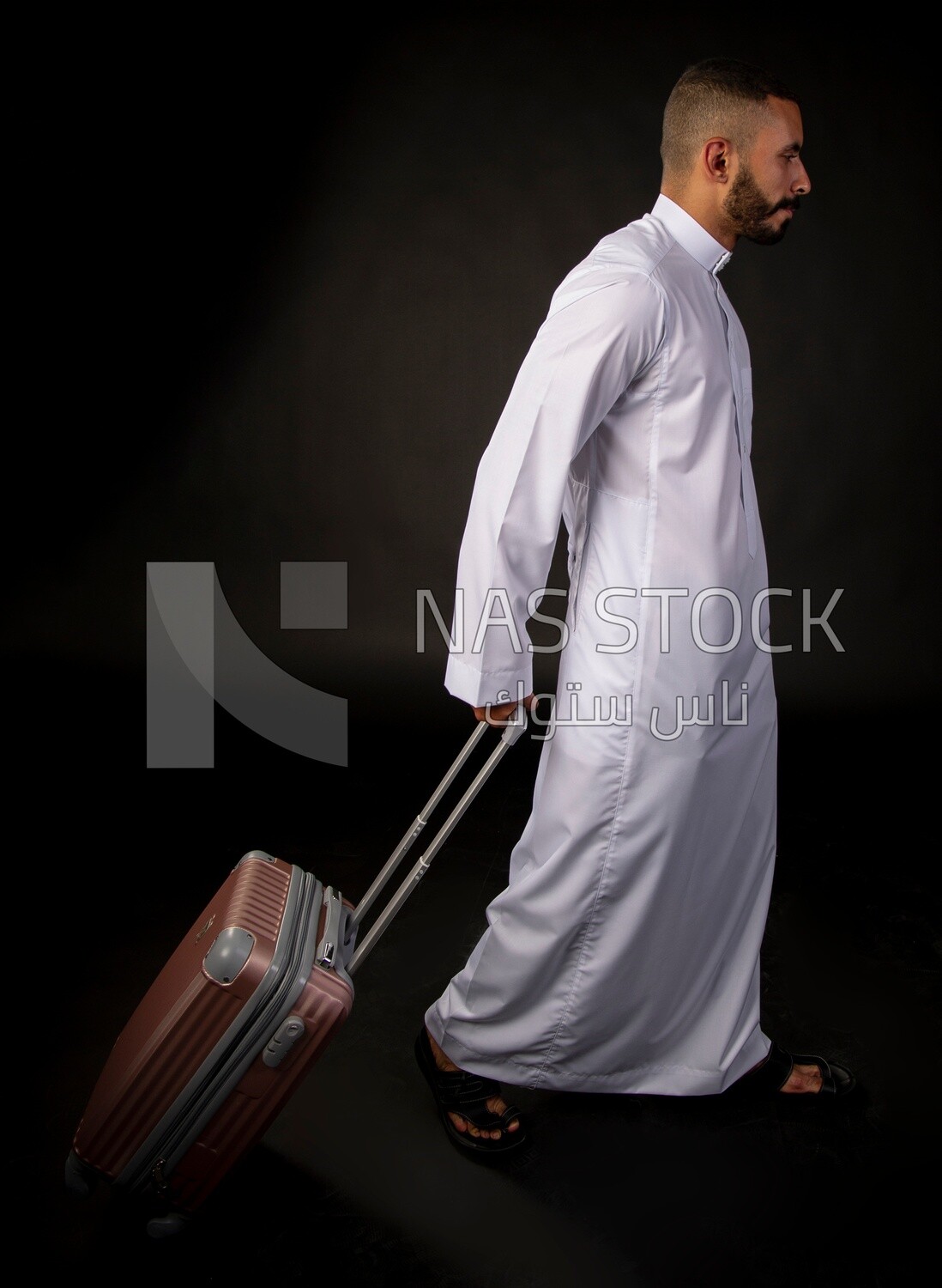 A saudi man on a black background