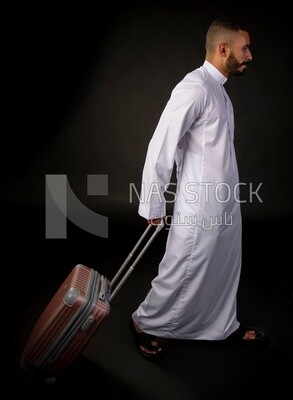 A saudi man on a black background