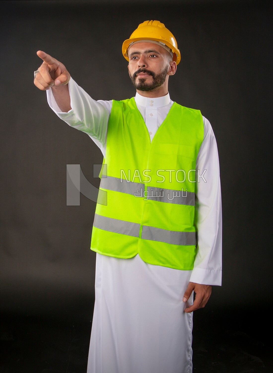 A gulf engineer man on a black background