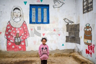 Girl with background of lady