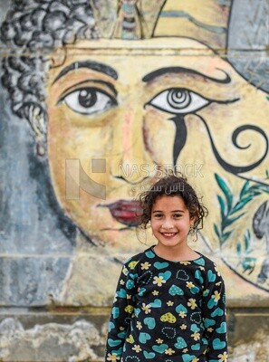 Girl with background of lady