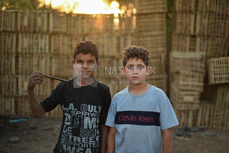 Two egyptian children