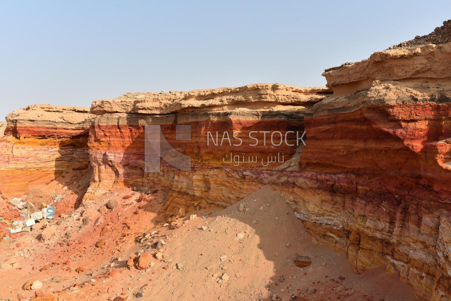Slope with a mixture of sedimentary rocks, Egypt