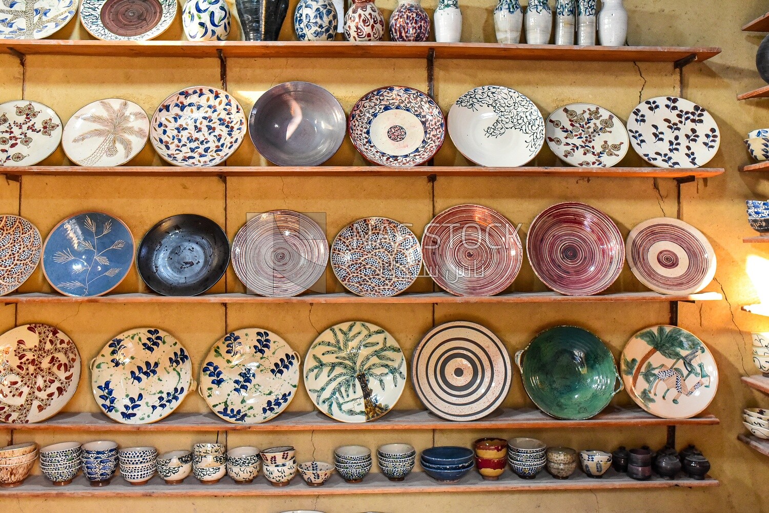 Handicrafts for making carved ceramics in the tourist village of Tunis in Fayoum, Egypt