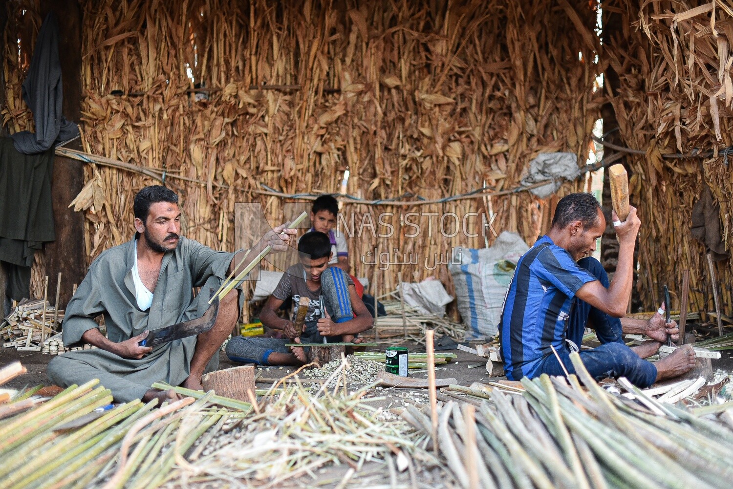 Workshop with a group of Egyptian craftsmen