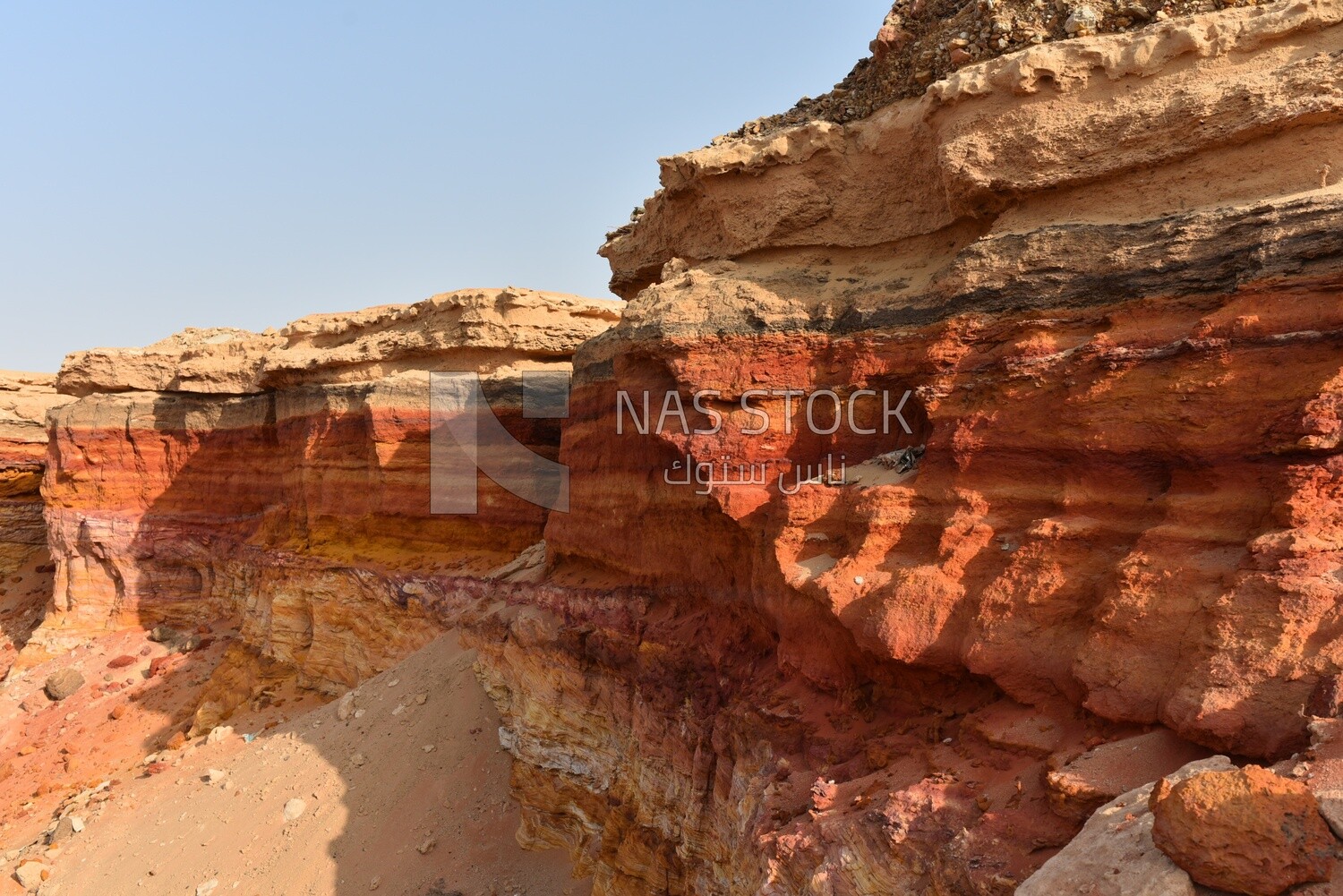 Slope with a mixture of sedimentary rocks, Egypt