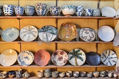Handicrafts for making carved ceramics in the tourist village of Tunis in Fayoum, Egypt