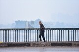 Adult man walking on the corniche