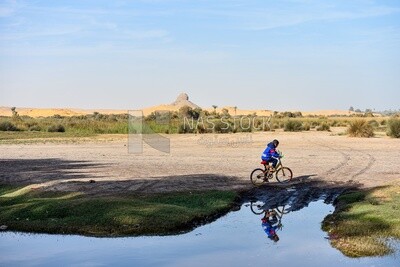 Boy riding a bike
