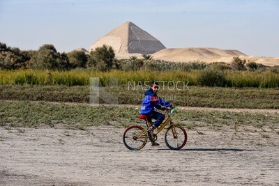 Boy riding a bike