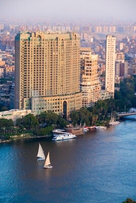 View of Cairo and Nile river, Cairo - the capital of Egypt, famous landmarks, Nile river