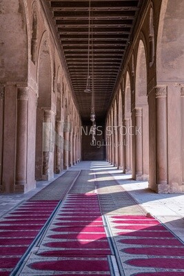 Interior view of the Ibn Tulun Mosque built in the Abbasid era