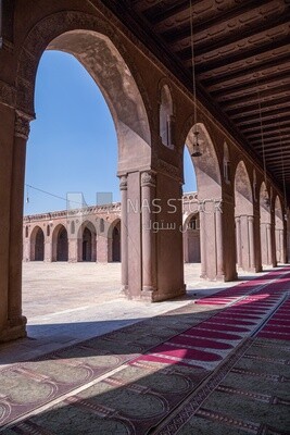 Interior view of the Ibn Tulun Mosque built in the Abbasid era