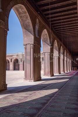 Interior view of the Ibn Tulun Mosque built in the Abbasid era