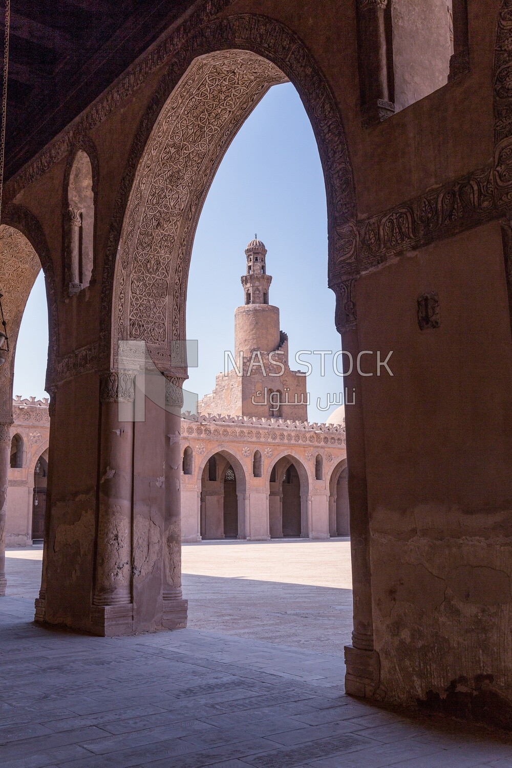 The spiral minaret of the Ibn Tulun Mosque