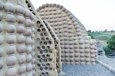 Buildings made of pottery in a village in Egypt