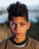 An Egyptian child with distinctive and beautiful features