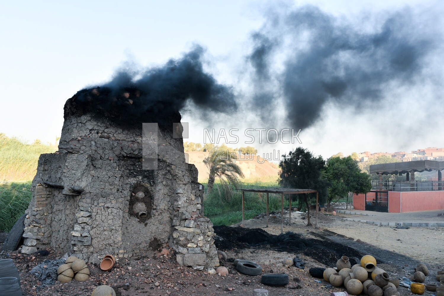 Oven of which those mud pots are put in to gain their strength