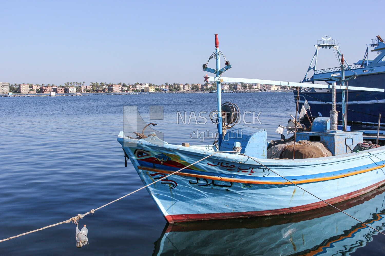 Nile boat moored in the Nile River