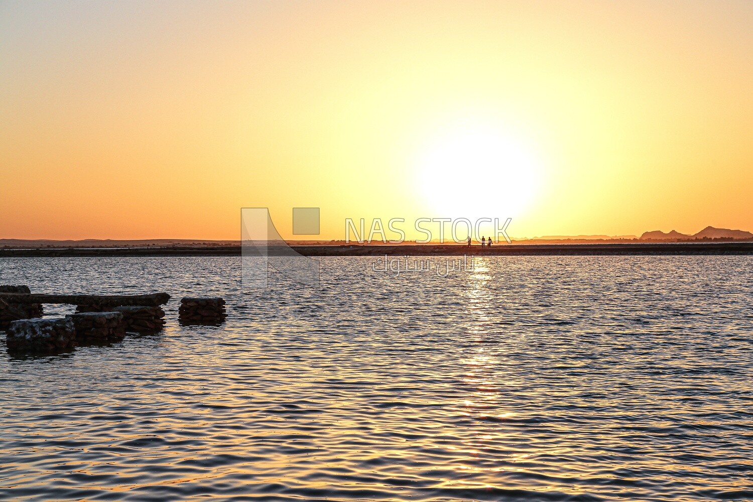 A natural view of the sunset over Siwa Oasis, Egypt