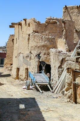 Donkey cart in One of the streets of Siwa Oasis