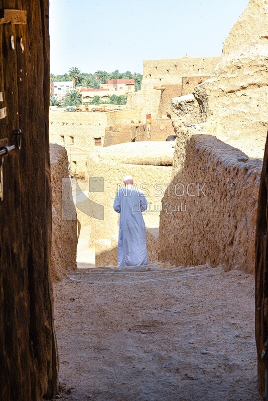 An Arab man leaving the mosque