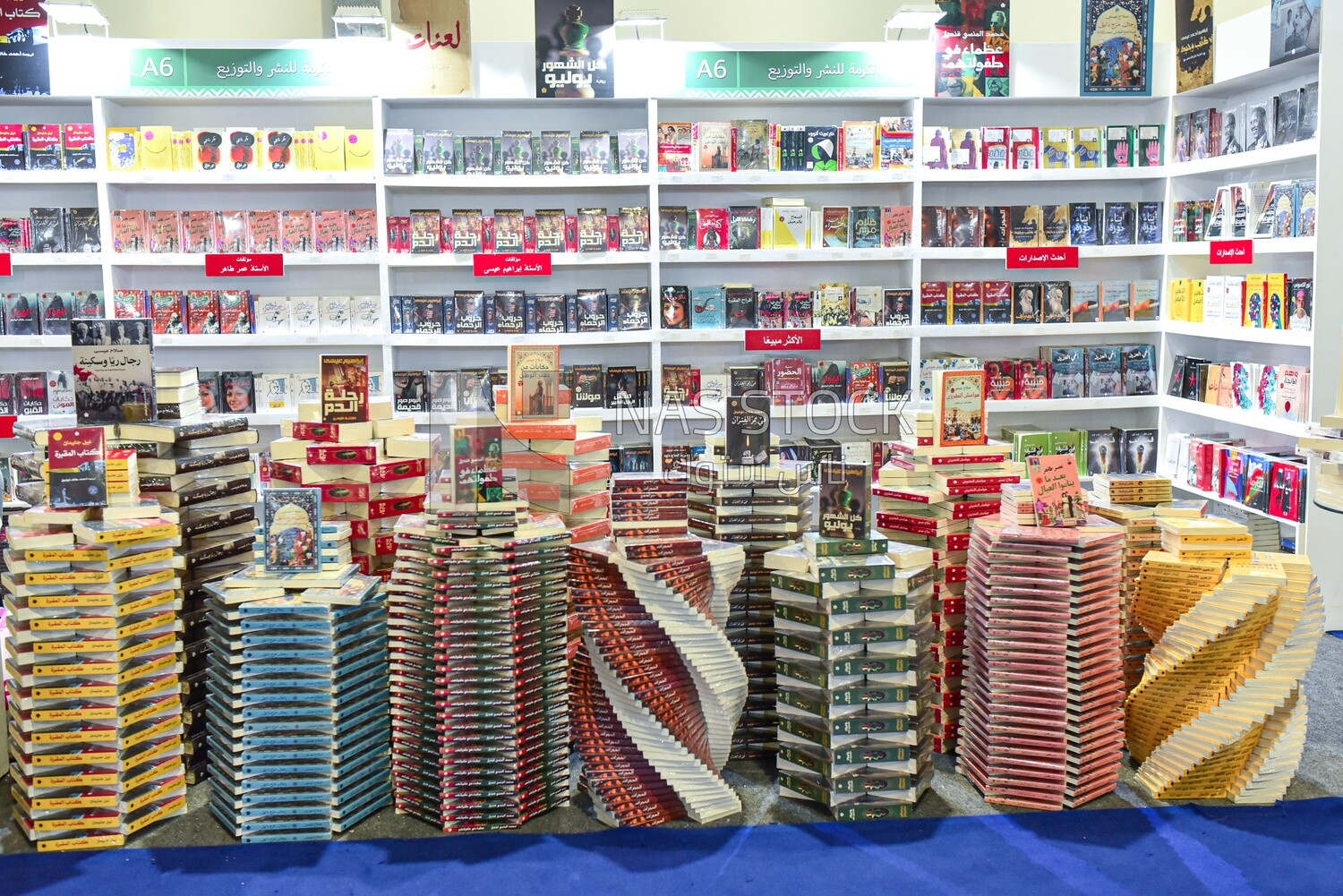 A scene for a collection of novels and books at the book fair