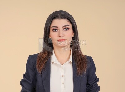 Portrait of a businesswoman standing, meeting at the workplace, discussing work tasks, taking notes on the board