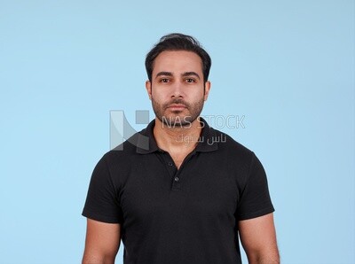 Portrait Of Handsome man Standing, Smiling Man, Wearing Casual Clothes Posing In a Light Room Interior, Smiling At the Camera