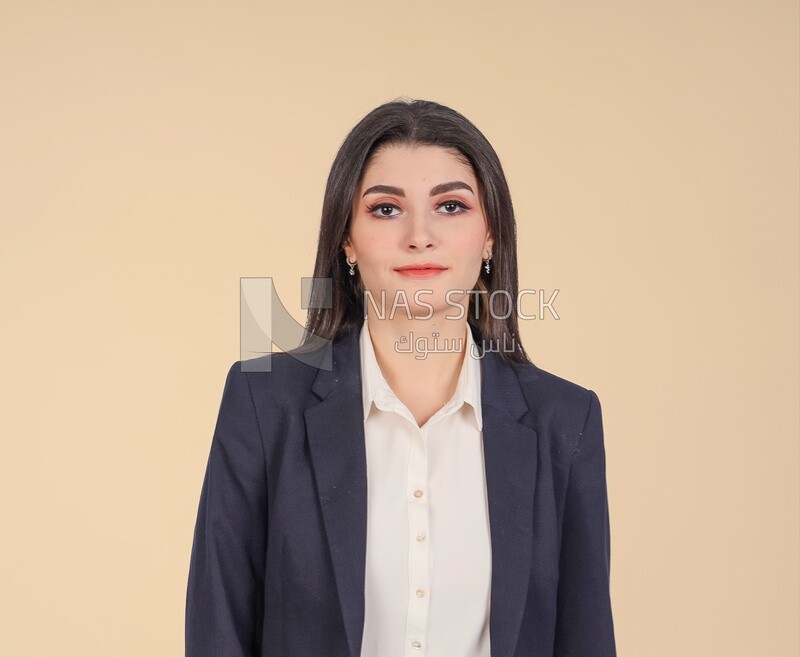 Portrait of a businesswoman standing, meeting at the workplace, discussing work tasks, taking notes on the board