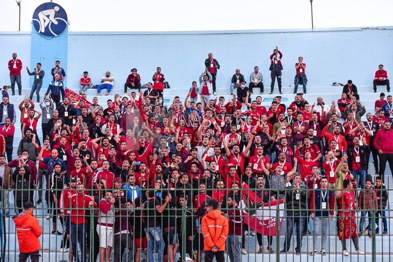 مشجعو فريق النادى الاهلى  المصرى فى المدرجات