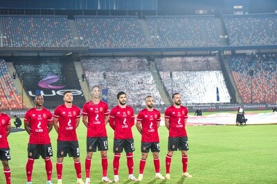 Egyptian Al Ahly team is getting ready to start the match