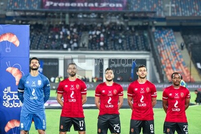 Egyptian Al Ahly team is getting ready to start the match