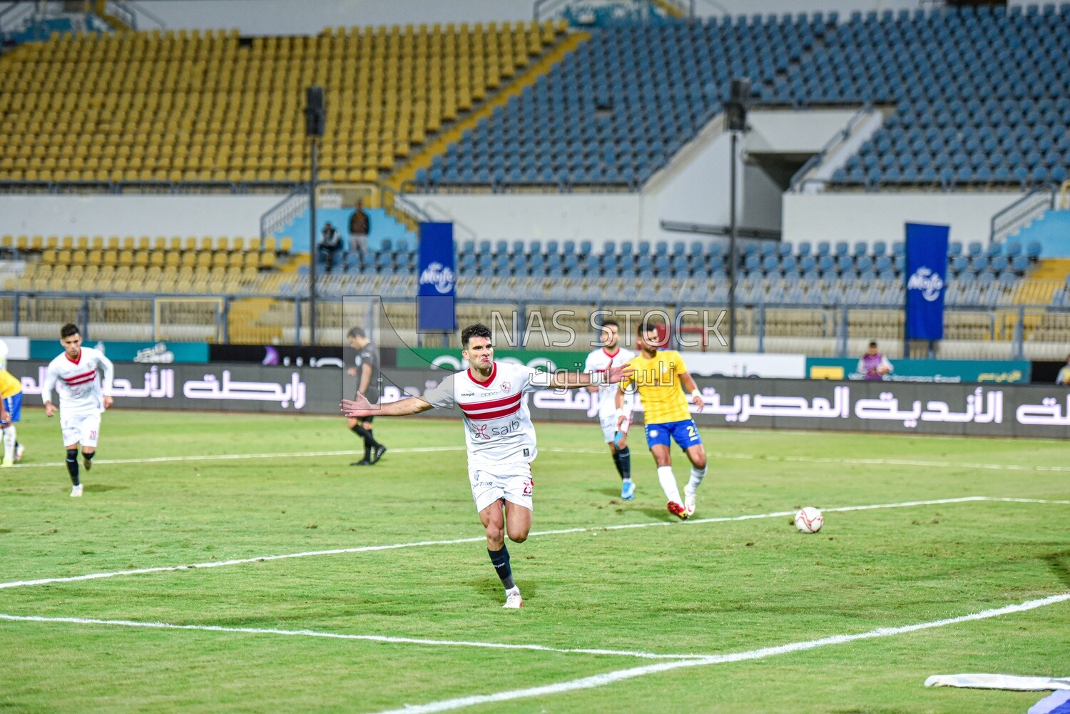 Football player celebrates after scoring a goal