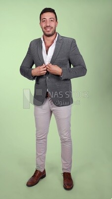 Photo of a man standing wearing a formal suit, business development and partnerships, business meeting, Model