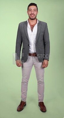 Photo of a man standing wearing a formal suit, business development and partnerships, business meeting, Model