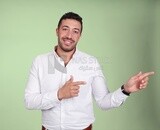 Portrait of a man wearing formal wear with gestures hands, business development and partnerships, business meeting, Model