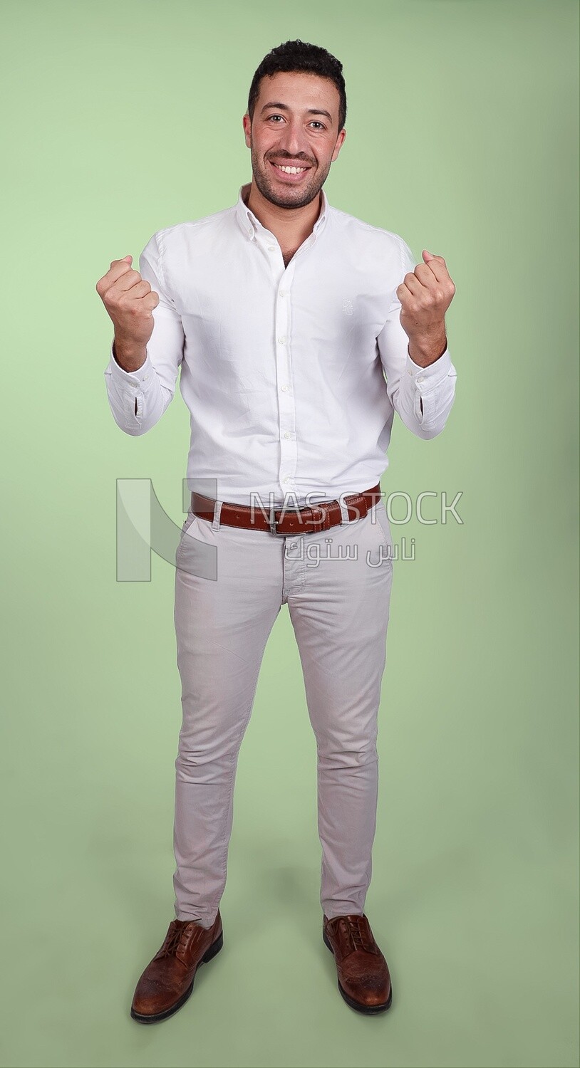 Portrait of a man wearing formal wear with gestures hands, business development and partnerships, business meeting, Model