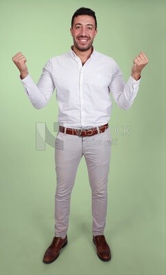 Portrait of a man wearing formal wear with gestures hands, business development and partnerships, business meeting, Model